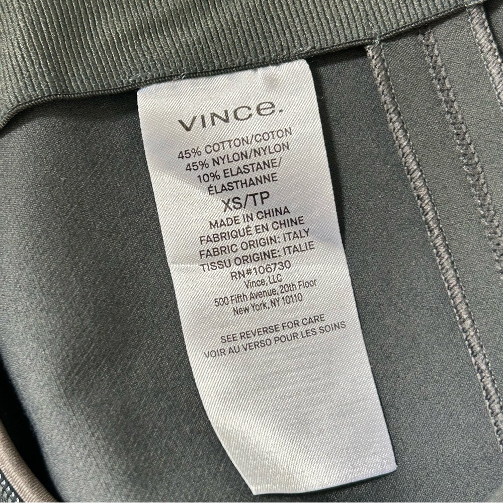 NWOT Vince Bobbi High-Rise Stitch-Seam Ponte Dark Grey Legging Pants, Size XS - Picture 12 of 16